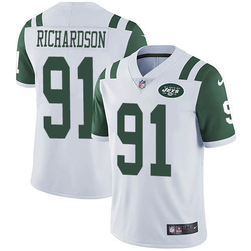 Nike New York Jets #91 Sheldon Richardson White Men’s Stitched NFL Vapor Untouchable Limited Jersey