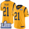 #21 Limited Aqib Talib Gold Nike NFL Men’s Jersey Los Angeles Rams Rush Vapor Untouchable Super Bowl LIII Bound