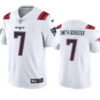 Men’s New England Patriots #7 JuJu Smith-Schuster White Vapor Untouchable Stitched Football Jersey