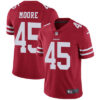 Nike San Francisco 49ers #45 Tarvarius Moore Red Team Color Men’s Stitched NFL Vapor Untouchable Limited Jersey