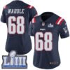 #68 Limited LaAdrian Waddle Navy Blue Nike NFL Women’s Jersey New England Patriots Rush Vapor Untouchable Super Bowl LIII Bound
