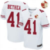 Men’s San Francisco 49ers #41 Antoine Bethea White 70th Anniversary Patch Stitched NFL Nike Elite Jersey