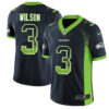 Men’s Nike Seattle Seahawks #3 Russell Wilson Steel Blue Team Color Stitched NFL Limited Rush Drift Fashion Jersey