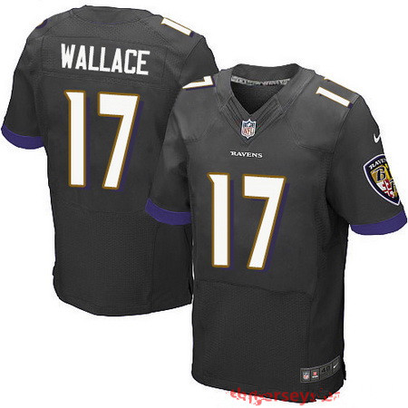 Men’s Baltimore Ravens #17 Mike Wallace Black Alternate Stitched NFL Nike Elite Jersey