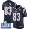 #83 Limited Dwayne Allen Navy Blue Nike NFL Home Men’s Jersey New England Patriots Vapor Untouchable Super Bowl LIII Bound