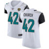 Men’s Nike Jacksonville Jaguars #42 Barry Church White Stitched NFL Vapor Untouchable Elite Jersey