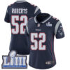 #52 Limited Elandon Roberts Navy Blue Nike NFL Home Women’s Jersey New England Patriots Vapor Untouchable Super Bowl LIII Bound