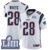 #28 Limited James White White Nike NFL Road Men’s Jersey New England Patriots Vapor Untouchable Super Bowl LIII Bound