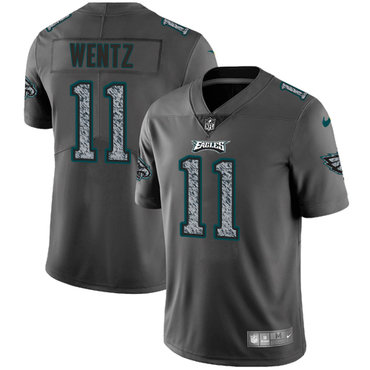 Nike Philadelphia Eagles #11 Carson Wentz Gray Static Men’s NFL Vapor Untouchable Game Jersey