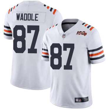 Bears #87 Tom Waddle White Alternate Men’s Stitched Football Vapor Untouchable Limited 100th Season Jersey