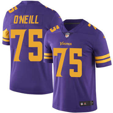 Nike Minnesota Vikings #75 Brian O’Neill Purple Men’s Stitched NFL Limited Rush Jersey
