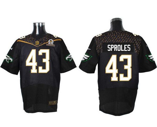 Men’s Philadelphia Eagles #43 Darren Sproles Black 2016 Pro Bowl Nike Elite Jersey