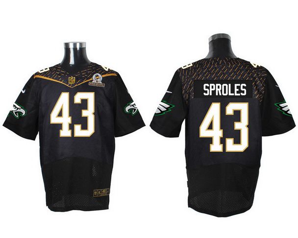Men’s Philadelphia Eagles #43 Darren Sproles Black 2016 Pro Bowl Nike Elite Jersey