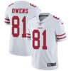 Nike San Francisco 49ers #81 Terrell Owens White Men’s Stitched NFL Vapor Untouchable Limited Jersey