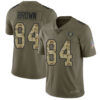 Men’s Oakland Raiders #84 Antonio Brown Olive Camo Stitched Football Limited 2017 Salute To Service Jersey