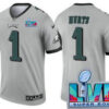Men’s Philadelphia Eagles #1 Jalen Hurts Limited Gray Inverted Super Bowl LVII Vapor Jersey