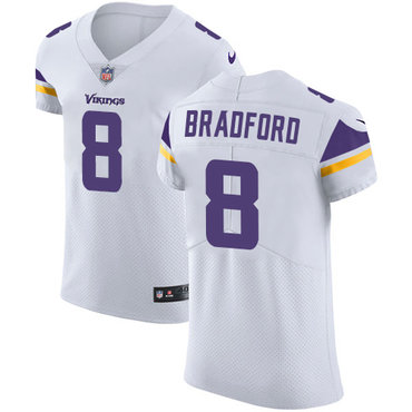Men’s Nike Minnesota Vikings #8 Sam Bradford White Stitched NFL Vapor Untouchable Elite Jersey