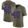 Bills #40 Devin Singletary Olive Men’s Stitched Football Limited 2017 Salute To Service Jersey