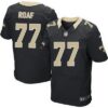 Men’s New Orleans Saints #77 Willie Roaf Black Team Color NFL Nike Elite Jersey
