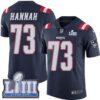 #73 Limited John Hannah Navy Blue Nike NFL Men’s Jersey New England Patriots Rush Vapor Untouchable Super Bowl LIII Bound