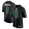 Men’s New York Jets #8 Aaron Rodgers Black Stitched Jersey