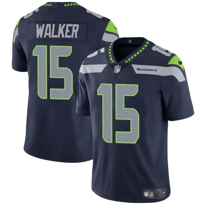 Men’s Seattle Seahawks #15 P.J. Walker Navy Vapor Limited Football Stitched Jersey