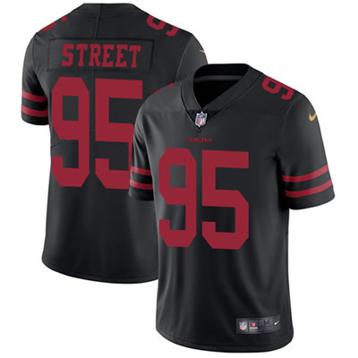 Nike San Francisco 49ers #95 Kentavius Street Black Alternate Men’s Stitched NFL Vapor Untouchable Limited Jersey