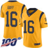 Rams #16 Jared Goff Gold Men’s Stitched Football Limited Rush 100th Season Jersey
