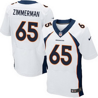 Men’s Denver Broncos #65 Gary Zimmerman White Retired Player NFL Nike Elite Jersey