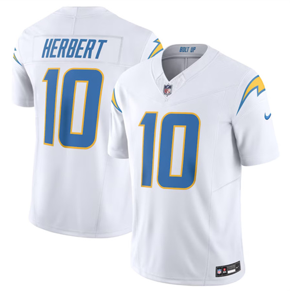 Men’s Los Angeles Chargers #10 Justin Herbert White 2023 F.U.S.E. Vapor Untouchable Limited Stitched Jersey