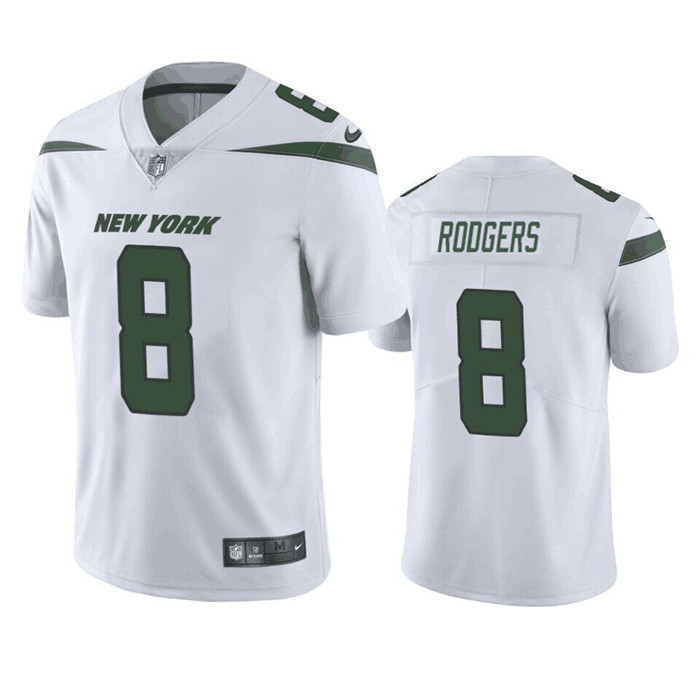 Men’s New York Jets #8 Aaron Rodgers White Vapor Untouchable Limited Stitched Jersey
