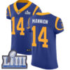 Men’s Los Angeles Rams #14 Sean Mannion Royal Blue Nike NFL Alternate Vapor Untouchable Super Bowl LIII Bound Elite Jersey