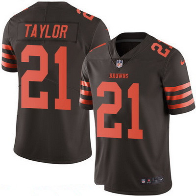Men’s Cleveland Browns #21 Jamar Taylor Brown 2016 Color Rush Stitched NFL Nike Limited Jersey