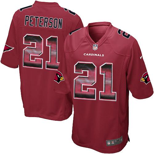 Nike Arizona Cardinals #21 Patrick Peterson Red Team Color Men’s Stitched NFL Limited Strobe Jersey