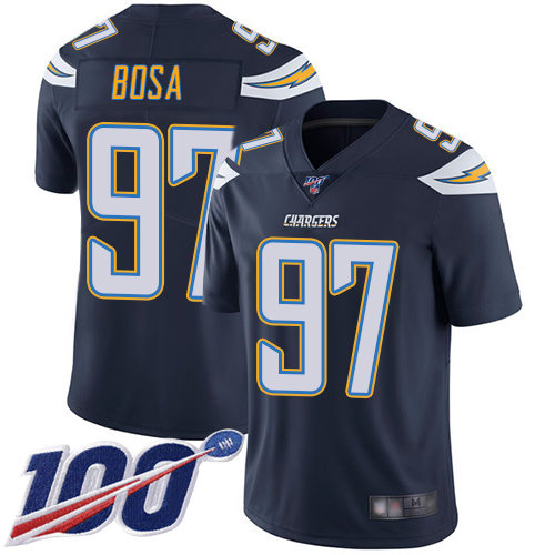 Chargers #97 Joey Bosa Navy Blue Team Color Men’s Stitched Football 100th Season Vapor Limited Jersey