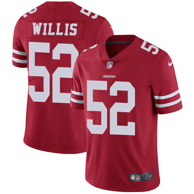 Nike San Francisco 49ers #52 Patrick Willis Red Team Color Men’s Stitched NFL Vapor Untouchable Limited Jersey