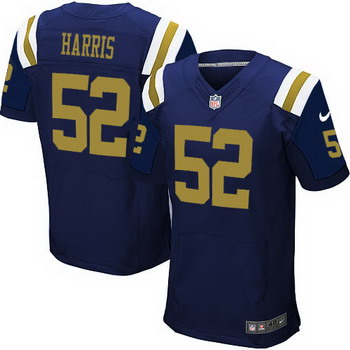Men’s New York Jets #52 David Harris Navy Blue Alternate NFL Nike Elite Jersey