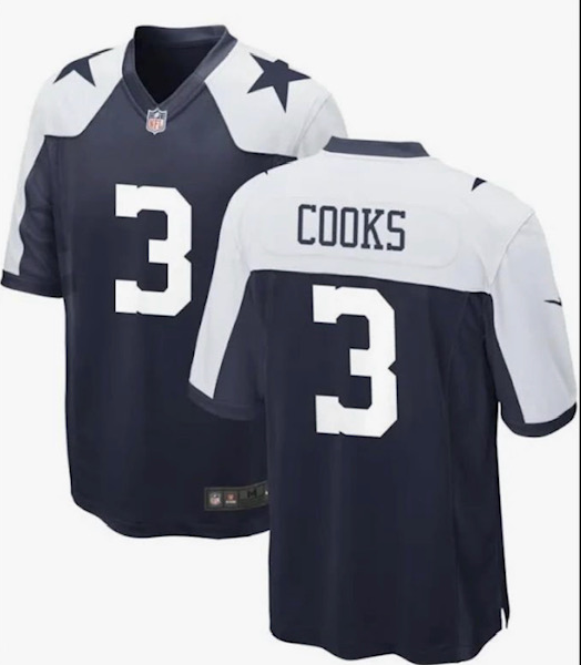 Men’s Dallas Cowboys #3 Brandin Cooks Navy Navy Thanksgiving Limited Football Stitched Jersey