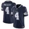 Men’s Dallas Cowboys #4 Dak Prescott Navy 2023 F.U.S.E. Vapor Limited Stitched Football Jersey