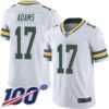Packers #17 Davante Adams White Men’s Stitched Football 100th Season Vapor Limited Jersey