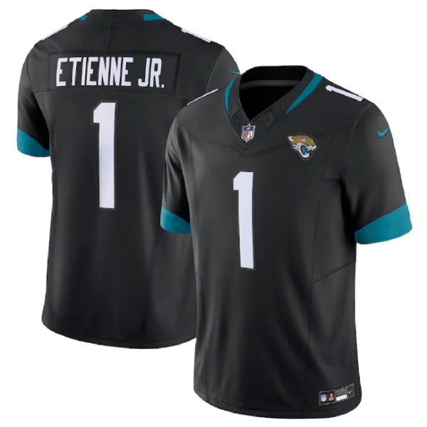 Men’s Jacksonville Jaguars #1 Travis Etienne Jr. Black 2023 F.U.S.E Vapor Untouchable Limited Football Stitched Jersey