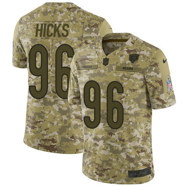Nike Bears #96 Akiem Hicks Camo Men’s Stitched NFL Limited Rush Jersey
