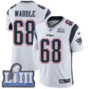 #68 Limited LaAdrian Waddle White Nike NFL Road Men’s Jersey New England Patriots Vapor Untouchable Super Bowl LIII Bound