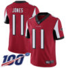 Falcons #11 Julio Jones Red Team Color Men’s Stitched Football 100th Season Vapor Limited Jersey