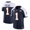 Men’s Chicago Bears #1 Justin Fields Navy White 2023 F.U.S.E. With 1-star C PatchThrowback Limited Football Stitched Game Jersey