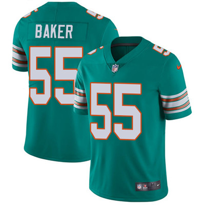 Nike Miami Dolphins #55 Jerome Baker Aqua Green Alternate Men’s Stitched NFL Vapor Untouchable Limited Jersey