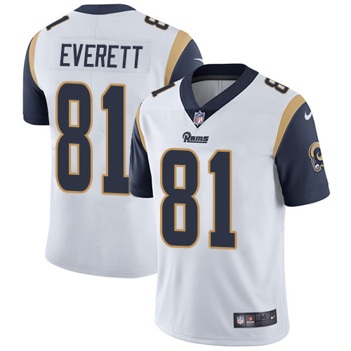 Nike Los Angeles Rams #81 Gerald Everett White Men’s Stitched NFL Vapor Untouchable Limited Jersey