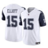 Men’s Dallas Cowboys #15 Ezekiel Elliott White 2023 F.U.S.E Color Rush Limited Football Stitched Jersey