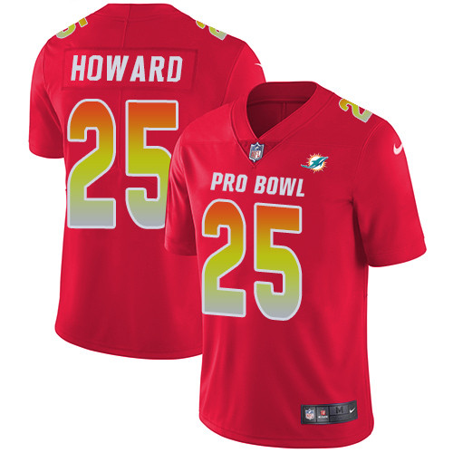 Nike Miami Dolphins #25 Xavien Howard Red Men’s Stitched NFL Limited AFC 2019 Pro Bowl Jersey