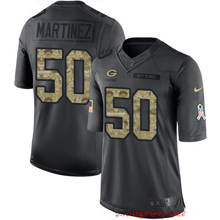 Men’s Green Bay Packers #50 Blake Martinez Black Anthracite 2016 Salute To Service Stitched NFL Nike Limited Jersey